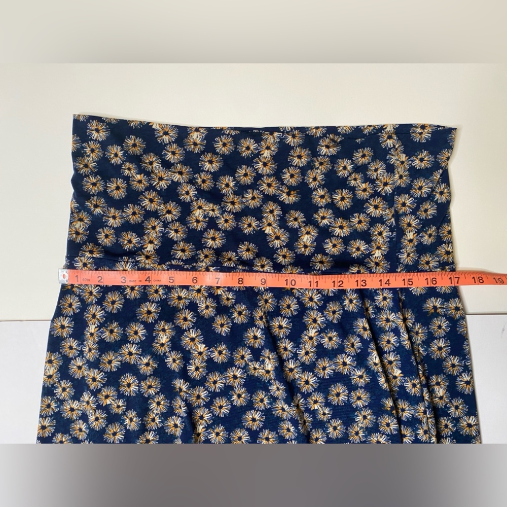 Lula Roe Elegant Blue Maxi Skirt with Floral Design size large - Picture 3 of 7